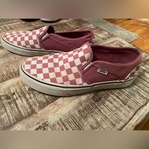 Vans-Mauve/Burgundy and white checkered